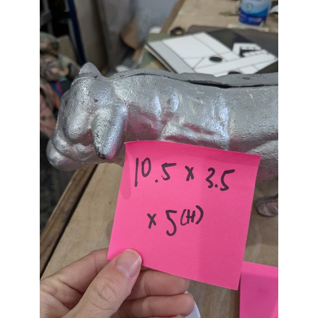 Vintage Cast Iron Cow Bull Bank Doorstop For Sale - Image 11 of 11