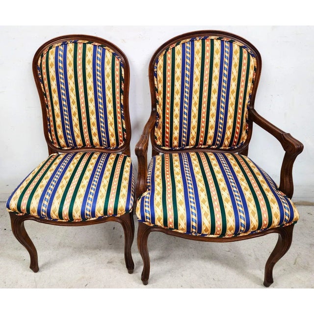 Mid 20th Century French Provincial Dining Chairs Vintage Set of 6 For Sale - Image 5 of 12