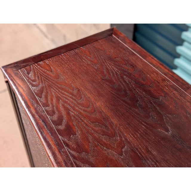 Brown Modern Barbara Barry for Baker / McGuire Rattan, Oak & Raffia Sideboard Buffet For Sale - Image 8 of 18