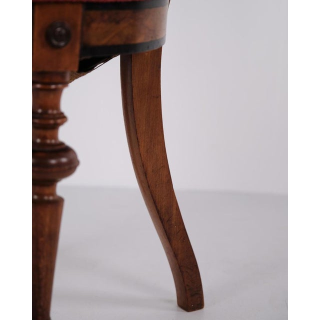 Small Piano Stool in Polished Walnut with Marquetry, 1880 For Sale - Image 10 of 12