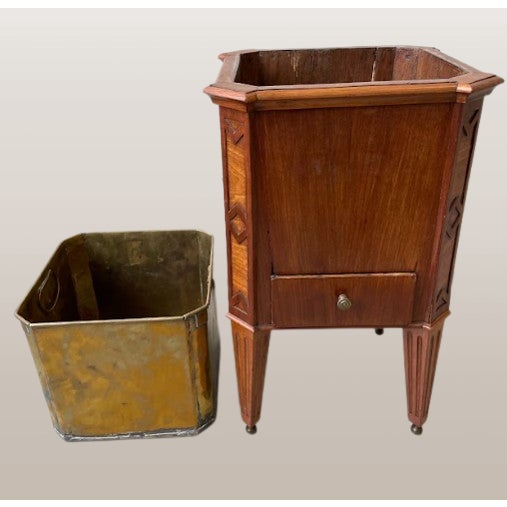 Antique Planter With Brass Liner For Sale In New York - Image 6 of 6