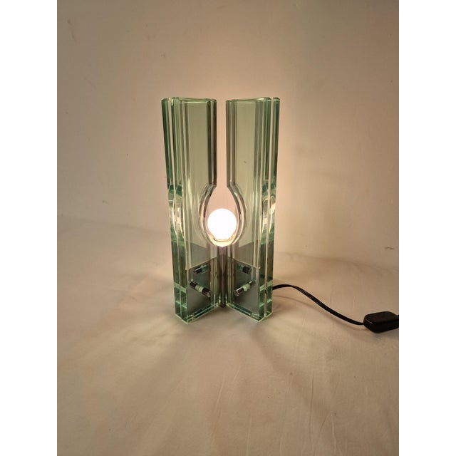 Metal Glass Table Lamp attributed to Giorgio Reggiori for Gallotti & Radice, 1960s For Sale - Image 7 of 14