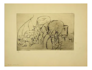 Anselmo Bucci, Military Life, Etching, 1917