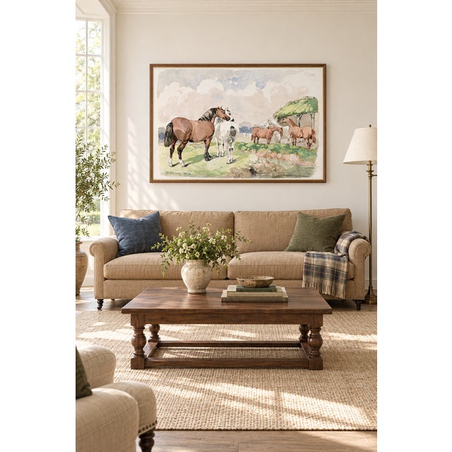 Bunny Williams Home 1850 Vintage English Equestrian Art Print by John Frederick Herring - 60" X 40" For Sale - Image 4 of 8