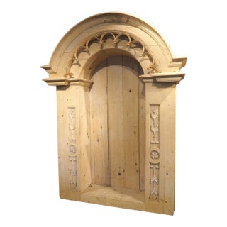 Large Stripped Pine Altar Niche From Northern France, 20th Century For Sale
