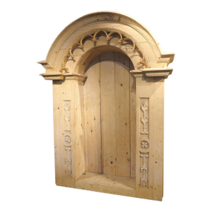 Large Stripped Pine Altar Niche From Northern France, 20th Century