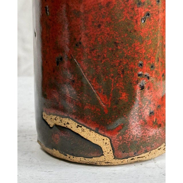 Vintage Signed Handmade Glazed Ceramic Vase For Sale In Los Angeles - Image 6 of 6