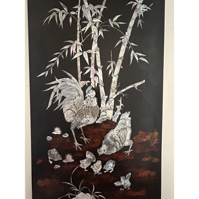 Black Vietnamese Lacquer Panel from Hong Phuoc, 1950s For Sale - Image 8 of 14