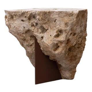 Meulière Stone Side Table by Frédéric Saulou For Sale