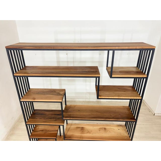 Wood Wooden Bookcase or Room Divider For Sale - Image 7 of 10