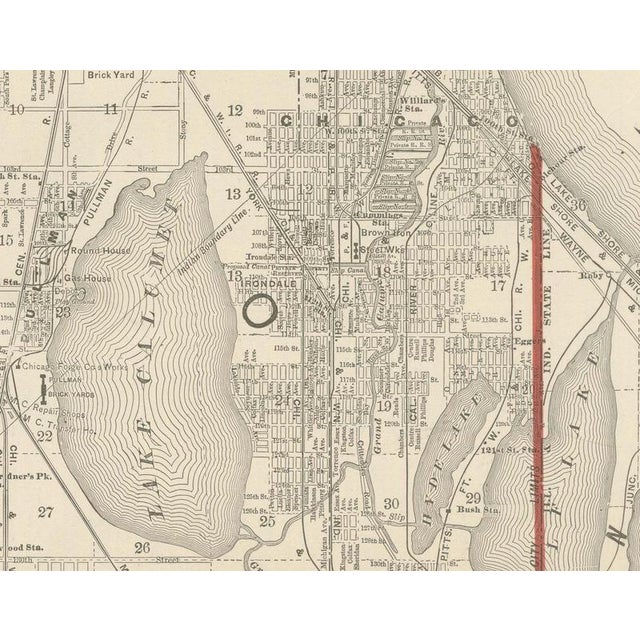 19th Century Antique Street Map of Chicago with Loop and Lakefront by Ran McNally, 1899 For Sale - Image 5 of 12