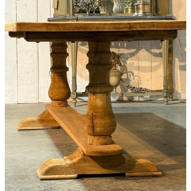 Large Oak Farmhouse Dining Table, 1925 For Sale - Image 9 of 18