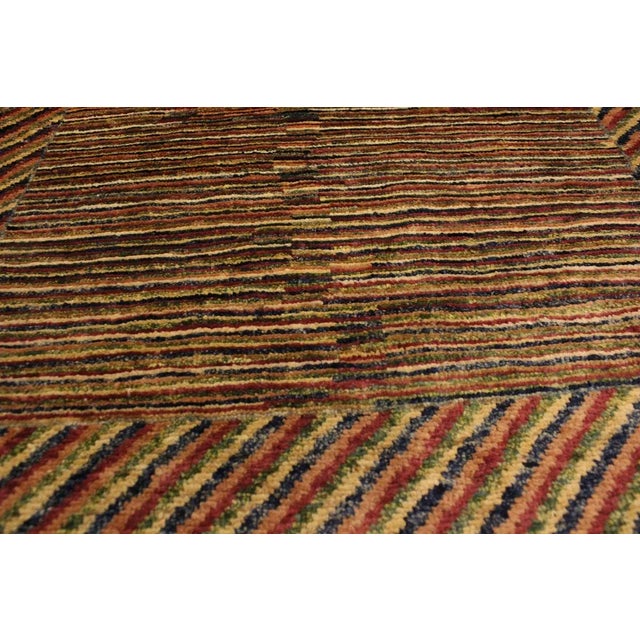 1990s 1990s Shabby Chic Gabbeh Blue/Green Hand-Knotted Wool Rug -3'1 X 5'1 For Sale - Image 5 of 8