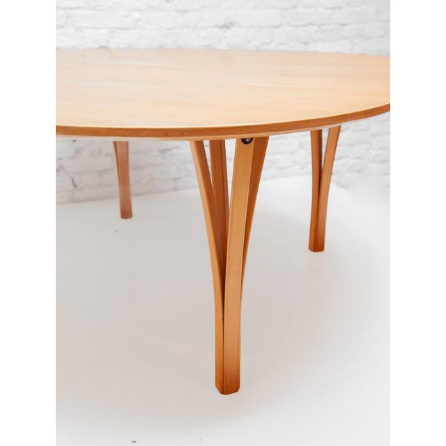 Wood Ellipse Coffee Table attributed to Piet Hein & Bruno Mathsson for Fritz Hansen, 1990 For Sale - Image 7 of 11