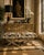 An elegant pair of vintage Maison Jansen-style Neoclassical curule stools featuring intricately carved X-form bases with a...