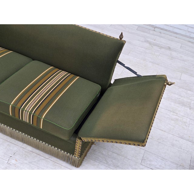 Danish 2-Seater Drop-Arm Spanish Sofa in Furniture Wool, 1970s For Sale - Image 6 of 18