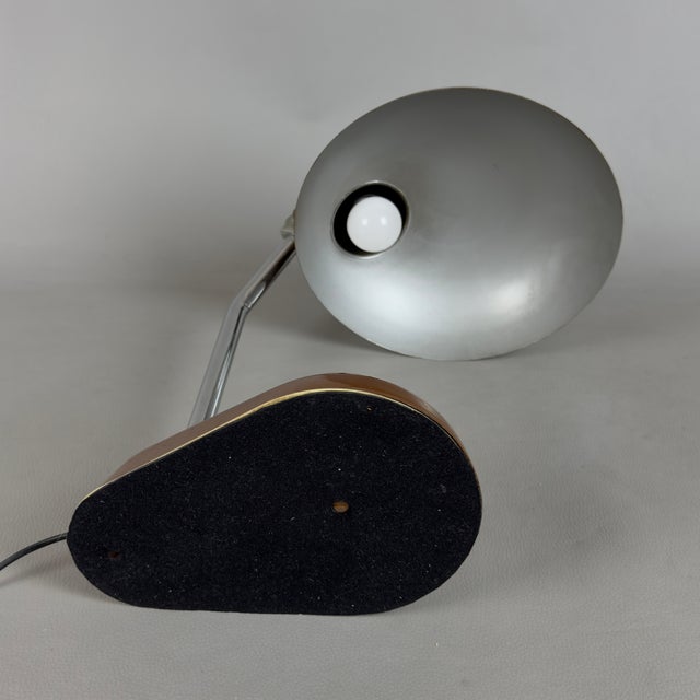 Metal Vintage Adjustable Brown Metal Desk Table Lamp attributed to Seminara, 1960s For Sale - Image 7 of 11
