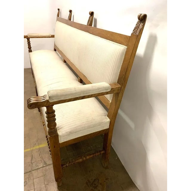 Wood Vintage Italian Walnut Sofa For Sale - Image 7 of 9