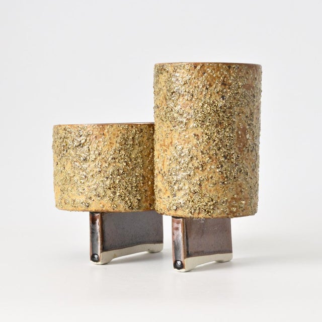 BrutalistJapanese Ikebana Vase from Yamasan, 1960s For Sale - Image 4 of 12