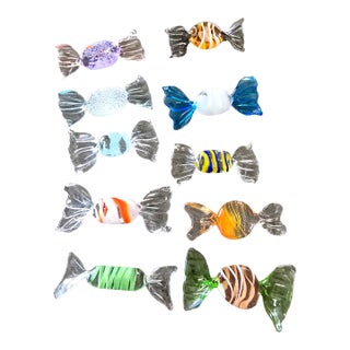 Vintage Murano Style Glass Candies - Set of 20 For Sale