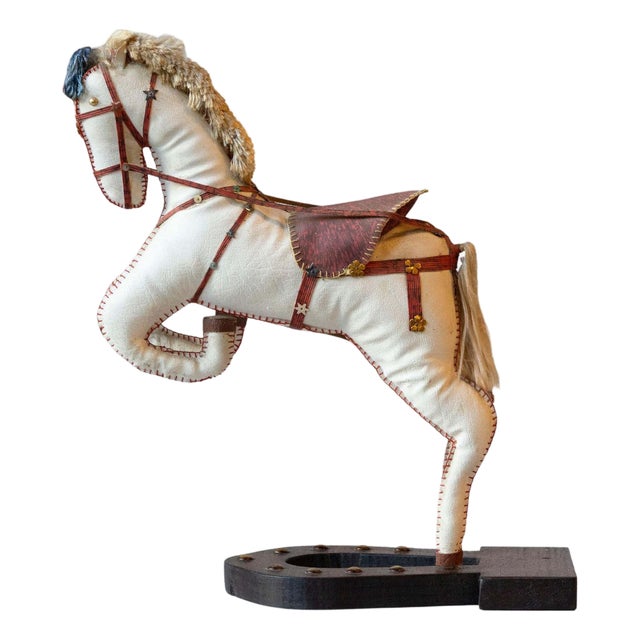 French Decorative Horse in Moleskin with Saddle and Harness, 20th Century For Sale