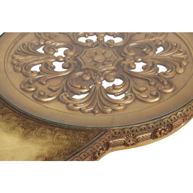 Mid-Century Modern Hollywood Regency Eglomise Giltwood Coffee Table For Sale - Image 3 of 10