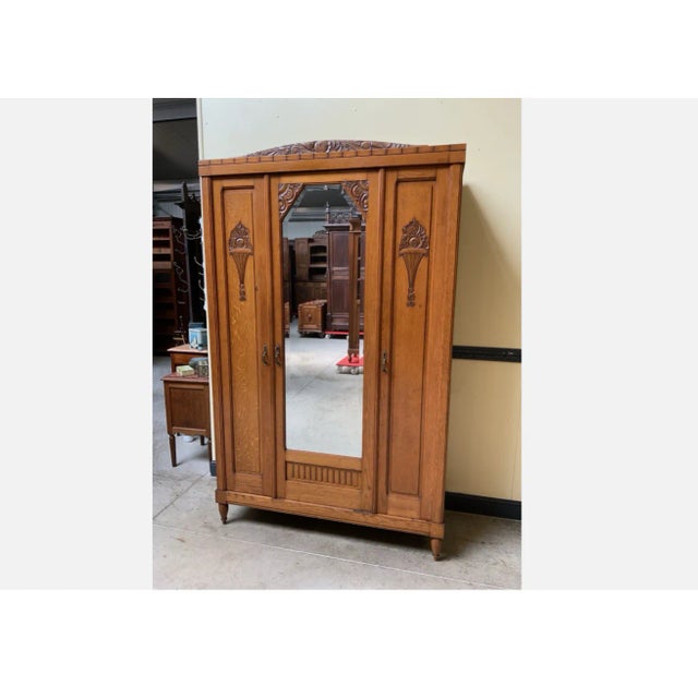 Vintage Wardrobe in Oak, 1935 For Sale - Image 9 of 9