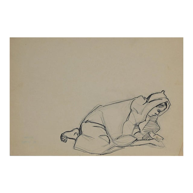 Helen Vogt, Moroccan, Original Pencil and Ink, 1930 For Sale