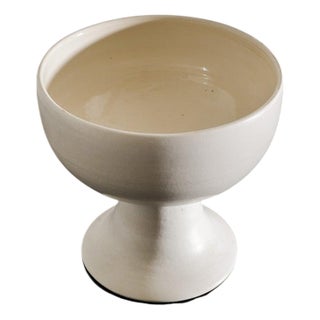 White French Mid-Century Decorative Ceramic Bowl Vase, 1950s For Sale