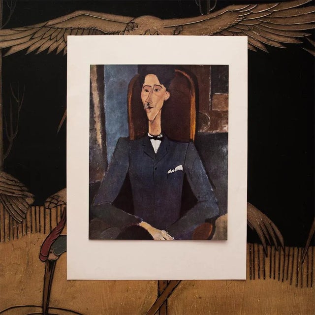 Amedeo Clemente Modigliani 1958 After Amedeo Modigliani "Portrait of Jean Cocteau", First English Edition Full-Color Print For Sale - Image 4 of 7