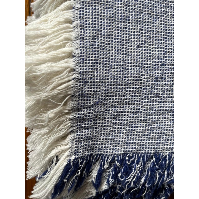 Cotton & Wool Throw Blanket-Kassatex For Sale In New York - Image 6 of 9