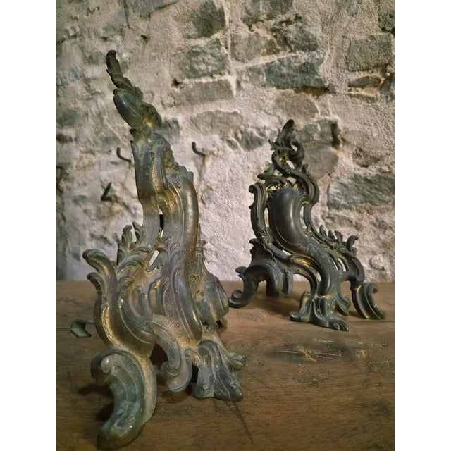 Antique French Bronze Andirons, 1900, Set of 2 For Sale - Image 4 of 16