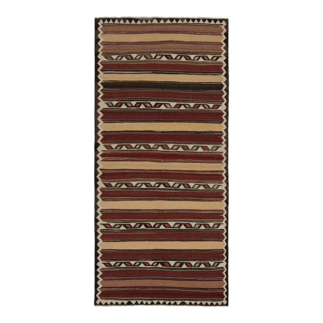 1950s Vintage Afghani Tribal Kilim Rug With Geometric Patterns For Sale