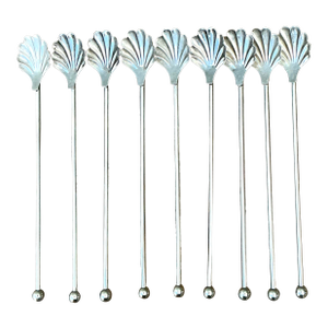 Vintage Clamshell Iced Tea Spoons - Set of 9