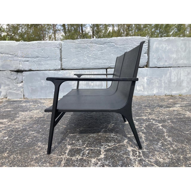 Rén Lounge Chair Two Seater Sofa Stellar Works Space Copenhagen, Oak, Leather For Sale In Miami - Image 6 of 12