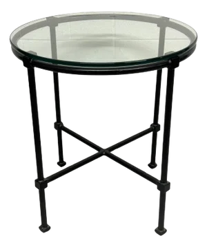 Modern Design Bronzed Cast Aluminum Gueridon Table with Glass Top