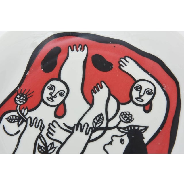 Vintage After Fernand Leger French Limoges Porcelain Plates, Set of Four in Acrobat Series For Sale In Miami - Image 6 of 9