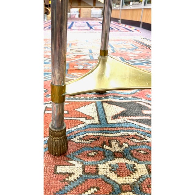 Early Neoclassical Brass and Polished Steel Three Legged Taboret or Side Table For Sale In New York - Image 6 of 10