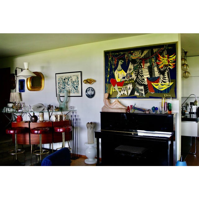 Robert Debieve, The Net Mender, 1950s, Screen Print on Canvas For Sale - Image 8 of 11