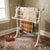 Vintage White Wood Quilt Rack Stand-Farmhouse-Towel-Blanket Holder-Linen-Throw For Sale - Image 4 of 11