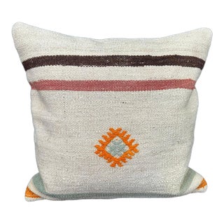 Turkish Hemp Pillow Cushion Natural Beige Orange Cushion Cover 20x20 For Sale