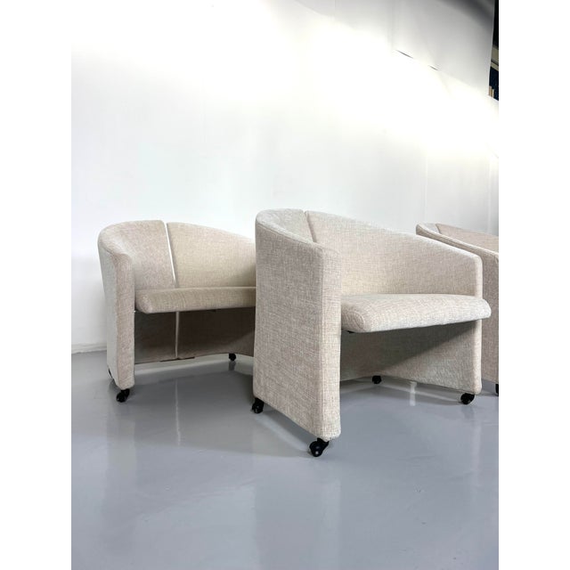 Armchairs on Casters from Saporiti, Italy, 1970s, Set of 2, in Very Good conditions. Designed 1970 to 1979