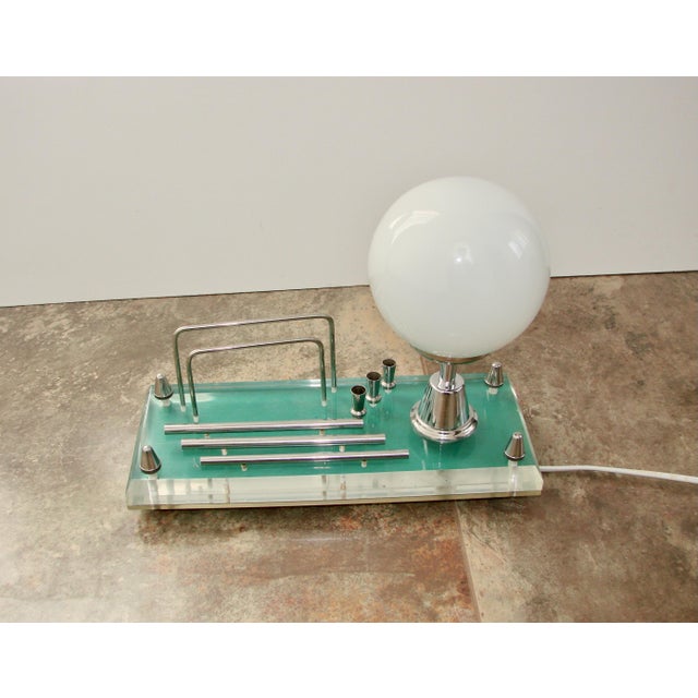Lamp in Acrylic, Metal, and Glass with Storage Compartment, 1970s For Sale - Image 11 of 12