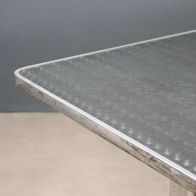 Vintage Table in Wood and Aluminum, 1960s For Sale - Image 3 of 8