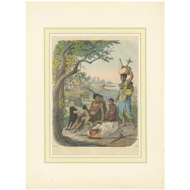 South African Family Gathering, 1856, Lithograph For Sale