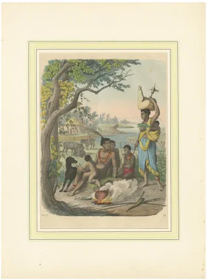 South African Family Gathering, 1856, Lithograph