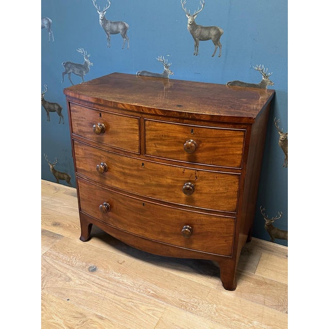 Bowfront Chest of Drawers in Mahogany For Sale - Image 9 of 9
