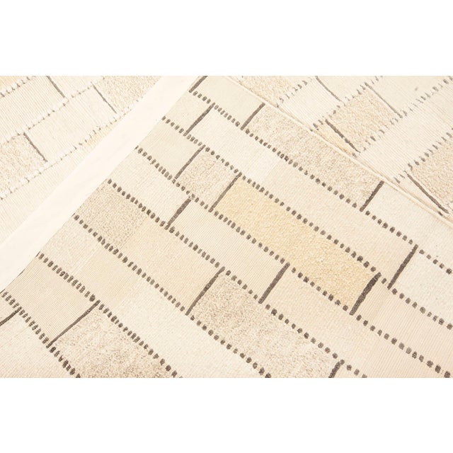 Contemporary Textural Wool, Silk and Leather Rug by Doris Leslie Blau For Sale - Image 9 of 9