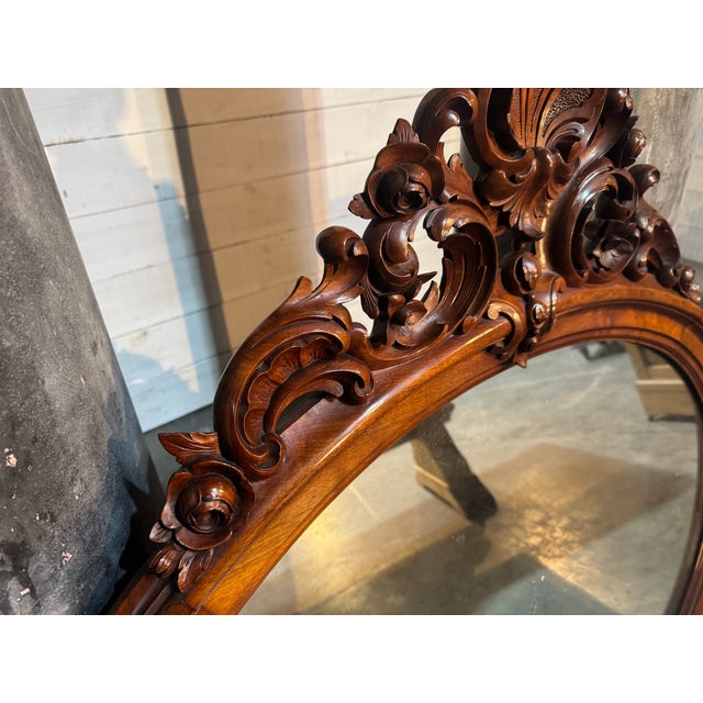 Large Antique French Wall Mirror, 1880 For Sale - Image 3 of 10
