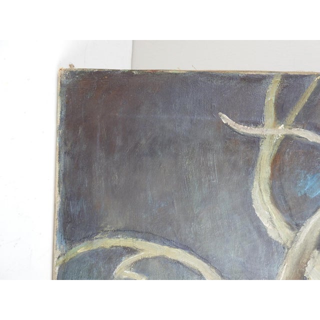 Rustic Early 20th Century Impressionist Lone Tree Stormy Landscape Painting For Sale - Image 3 of 8